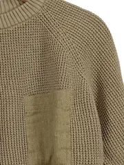 Vorschaubild 2 von Kinder Pullover Gr. 122 Oliv Baumwolle Strickmuster Langarm