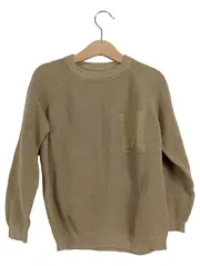 Vorschaubild 1 von Kinder Pullover Gr. 122 Oliv Baumwolle Strickmuster Langarm