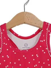 Vorschaubild 2 von Badeanzug Kinder Mädchen Pink Punkte Gr. 98 Ärmellos Rüschen Sportlich
