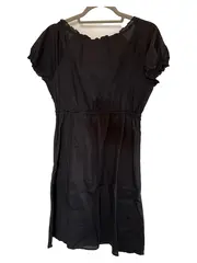 Vorschaubild 2 von Damen Freizeitkleid Gr. 38/M Schwarz Baumwolle Tunika