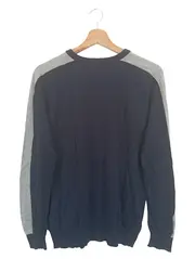 Vorschaubild 2 von Herren Pullover M Blau Grau Baumwolle Casual Streetwear Logo