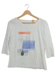 Vorschaubild 1 von Damen Langarmshirt Gr. 36/S Weiß Casual mit Print