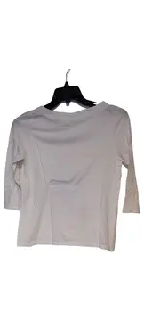 Vorschaubild 2 von Damen Langarmshirt Gr. 36/S Weiß Casual mit Print