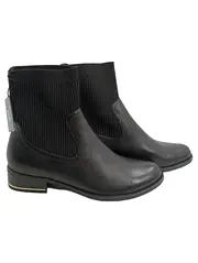Vorschaubild 1 von Damen Stiefelette Gr. 40 Schwarz Leder Sock Boots Elegant