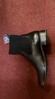 Vorschaubild 5 von Damen Stiefelette Gr. 40 Schwarz Leder Sock Boots Elegant