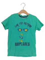 Vorschaubild 1 von Kinder T-Shirt Grafik Schriftzug Türkis Gr. 116 Kurzarm Baumwolle