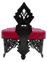 Vorschaubild 2 von Puppenmöbel Schminktisch Stuhl Sessel schwarz pink Gothic