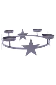 Vorschaubild 2 von Kerzenhalter Schwarz Metall Sterne Minimalistisch Weihnachten Adventskranz