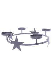 Vorschaubild 1 von Kerzenhalter Schwarz Metall Sterne Minimalistisch Weihnachten Adventskranz