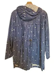 Vorschaubild 2 von Regenjacke Damen XL Blau Gestreift Kapuze Maritim