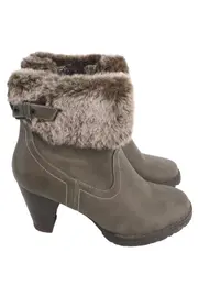 Vorschaubild 1 von Damen Stiefelette Gr. 38 Grau Fellbesatz Elegant Klassisch