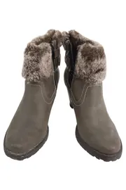 Vorschaubild 2 von Damen Stiefelette Gr. 38 Grau Fellbesatz Elegant Klassisch