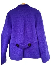 Vorschaubild 2 von Damen Wolljacke Blau Gr. M Doppelreiher Modern Kurzjacke