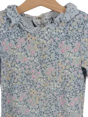 Vorschaubild 4 von Mädchen Langarmshirt Blumenmuster Rüschen Spitze Blau Gr. 110