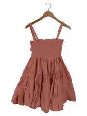 Vorschaubild 1 von Trägerkleid Damen Gr. 38 Rosa Smok Rüschen Sommer