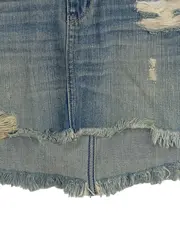 Vorschaubild 6 von Damen Jeansrock W24 Blau Casual Minirock Fransen Cut-Outs