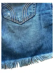 Vorschaubild 4 von Damen Jeansrock W24 Blau Casual Minirock Fransen Cut-Outs