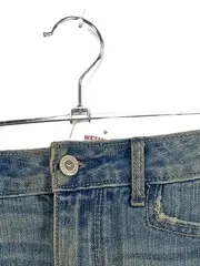 Vorschaubild 3 von Damen Jeansrock W24 Blau Casual Minirock Fransen Cut-Outs