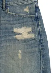 Vorschaubild 2 von Damen Jeansrock W24 Blau Casual Minirock Fransen Cut-Outs