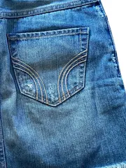 Vorschaubild 5 von Damen Jeansrock W24 Blau Casual Minirock Fransen Cut-Outs