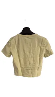 Vorschaubild 2 von Damen Basic T-Shirt Kurzarm Cropped Uni Gelb Gr. M