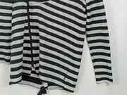 Vorschaubild 4 von Denim Strickjacke Damen Gr. M Grau Gestreift Asymmetrisch