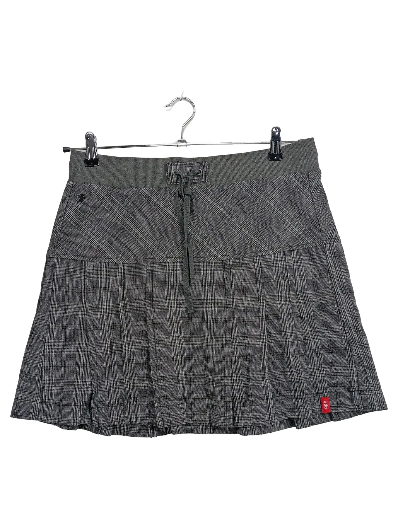 EDC BY ESPRIT EDC Damen Faltenrock kariert Grau Gr. 38 Casual Minirock