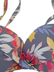 Vorschaubild 4 von Damen Bikini Oberteil Blumenmuster Mehrfarbig Gr. 34C