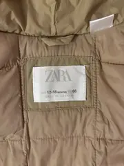 Vorschaubild 9 von Kinder Steppjacke Gr. 86 Beige mit Teddyfell-Details Kapuze