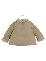 Vorschaubild 1 von Kinder Steppjacke Gr. 86 Beige mit Teddyfell-Details Kapuze