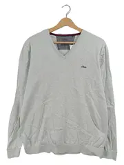 Vorschaubild 1 von Herren Pullover V-Ausschnitt Grau Casual Langarm Gr. L