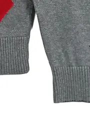 Vorschaubild 3 von Herren Pullover V-Ausschnitt Argyle Grau Gr. M Baumwolle Preppy