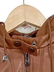 Vorschaubild 6 von Damen Kunstlederjacke mit Kapuze Braun Gr. 40/L Modern