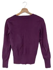 Vorschaubild 2 von Damen Pullover Gr. 36/S Lila Basic Langarm Rundhals Casual