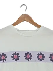 Vorschaubild 5 von Damen T-Shirt Gr. 3XL Weiß Blumen Glitzer