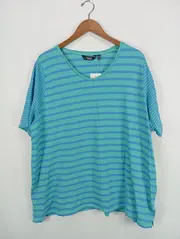 Vorschaubild 3 von Damen T-Shirt mit Streifen Gr. 50/52 Mehrfarbig Casual Kurzarm