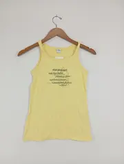 Vorschaubild 2 von Kinder T-Shirt Gr. 152 Gelb Casual Ärmellos Schriftzug