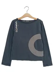 Vorschaubild 1 von Kinder Langarmshirt Gr. 116 Grau Sportlich Gestreift Logo