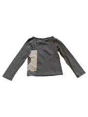 Vorschaubild 2 von Kinder Langarmshirt Gr. 116 Grau Sportlich Gestreift Logo