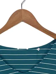 Vorschaubild 4 von Damen T-Shirt Gr. 46/3XL Petrol Gestreift Casual Viskose