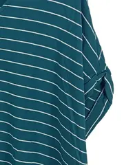 Vorschaubild 5 von Damen T-Shirt Gr. 46/3XL Petrol Gestreift Casual Viskose