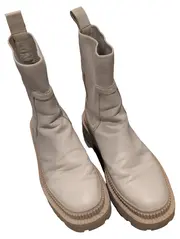 Vorschaubild 1 von MNG Damen Stiefelette Chelsea Boots Gr. 39 Beige Casual Leder Optik