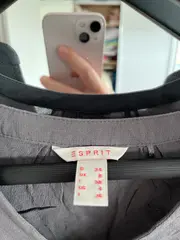 Vorschaubild 2 von Damen Bluse Gr. 34/XS Grau Pailletten V-Ausschnitt Langarm