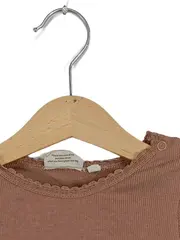 Vorschaubild 3 von Langarmshirt Mädchen Gr. 86 Rosa Rippstrick Rüschen Baumwolle