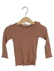 Vorschaubild 1 von Langarmshirt Mädchen Gr. 86 Rosa Rippstrick Rüschen Baumwolle