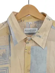 Vorschaubild 2 von Business Hemd Herren Langarm Abstrakt Beige Vintage Gr. 54 XL
