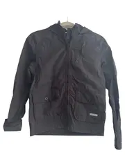 Vorschaubild 1 von Leichte Jacke Kinder Gr. 164 Schwarz Kapuze Reißverschluss