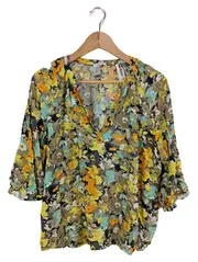 Vorschaubild 1 von Damen Bluse Gr. 44;XXL Mehrfarbig Blumenmuster Viskose