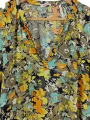 Vorschaubild 2 von Damen Bluse Gr. 44;XXL Mehrfarbig Blumenmuster Viskose