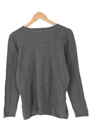 Vorschaubild 2 von Pullover Damen Gr. 40/M Grau V-Ausschnitt Basic